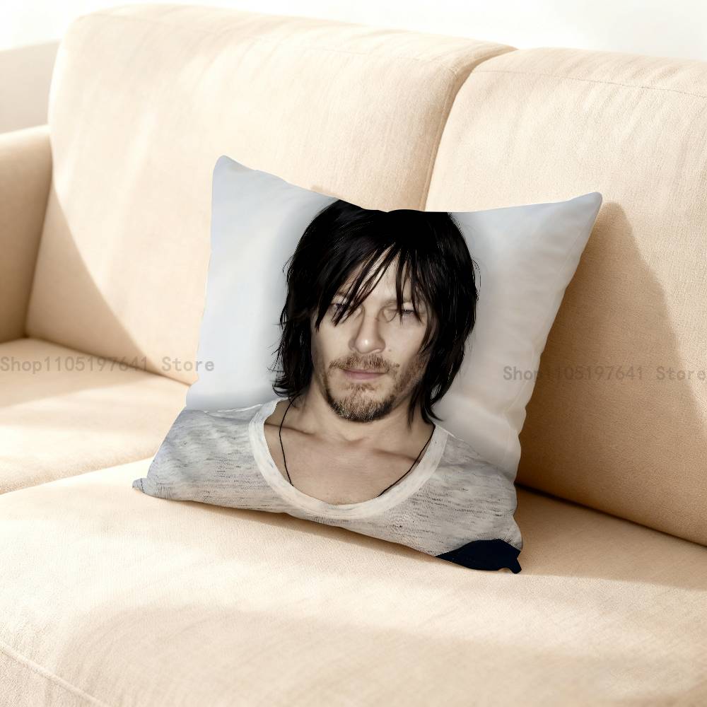 Norman Reedus W-Walking D-Dead American Celebrity Merchandise All-Match Printed Pillow Case Sofa Car Room Decoration Protector
