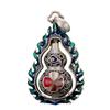 Retro Ethnic Style Women's Sterling Silver 999 Fu Character Enamel Filigree Pendant Necklace