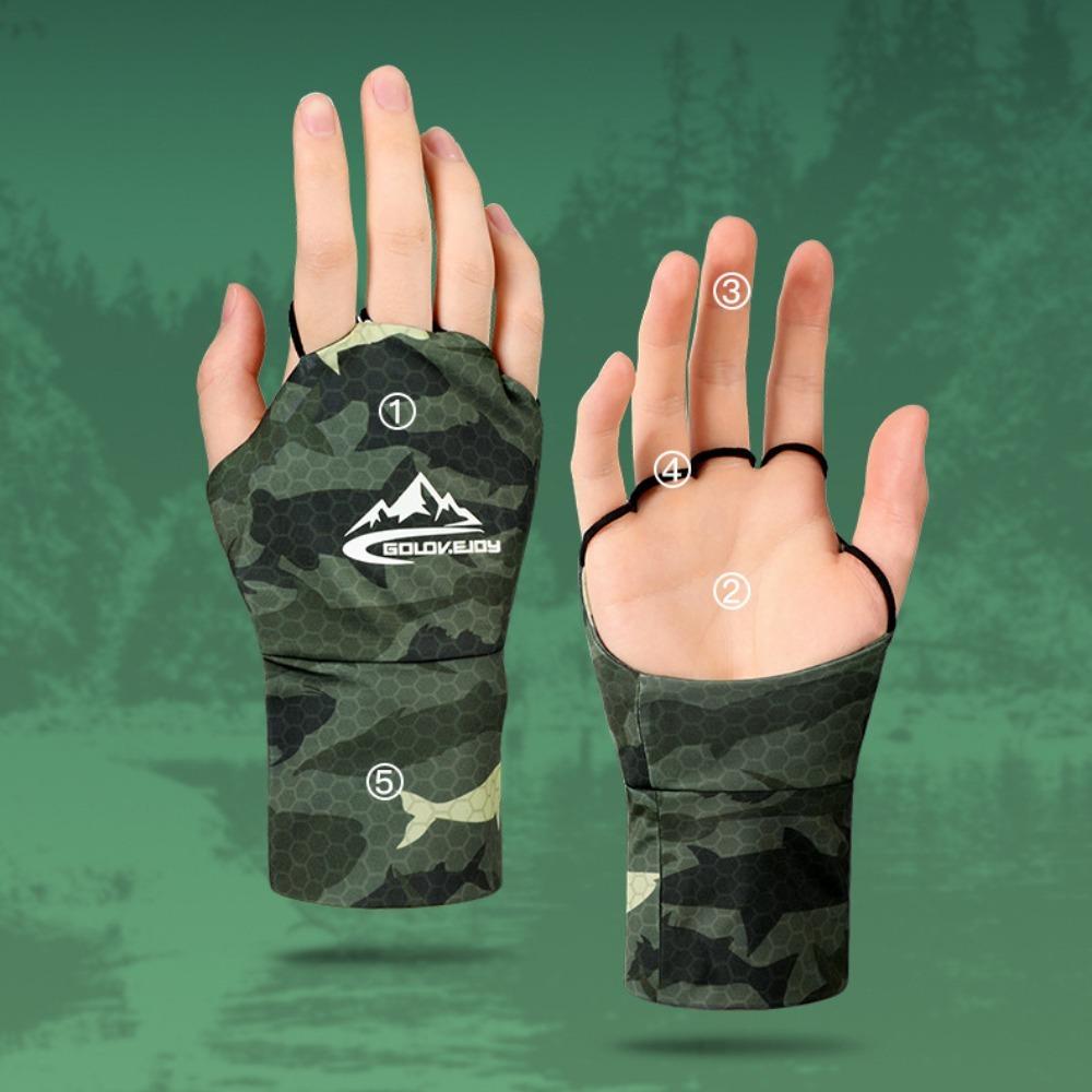 

Anti-uv Ice Silk Fishing Gloves Touch Screen Armguard Riding Driving Gloves Outdoor Sports E