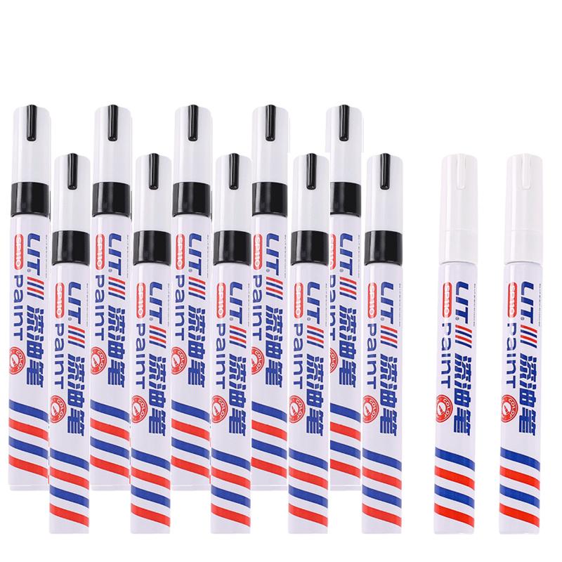 1/8/12Pcs Colored Permanent Paint Pen Colorful Tire White Markers Rubber Car Tyre Tread Markers Pens Waterproof for Metal Rocks