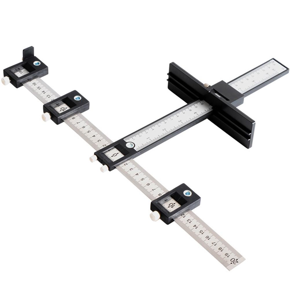 

Многофункциональная дрель-локатор для мебели, регулируемая ручка шкафа, линейка для открывания пробойника, столярный ручной инструмент для деревообработки чёрный