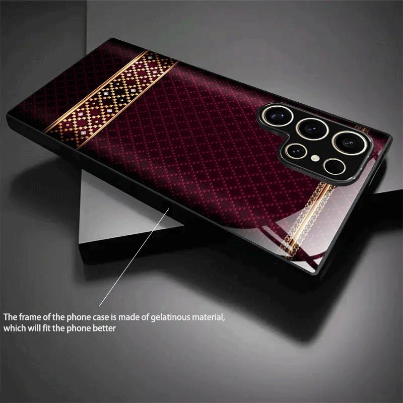 Red and gold pattern Exquisite PhoneCase for Samsung Galaxy S26 S25 S24 S23 S22 S21 FE Ultra Plus  Men women Built-in glass