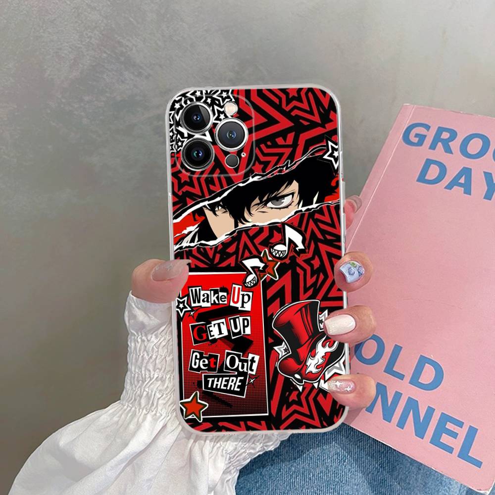 Persona 5 Transparent Phone Case for iPhone 17 Air 16 Pro Max 15 14 13 12 11Plus Shockproof Cover