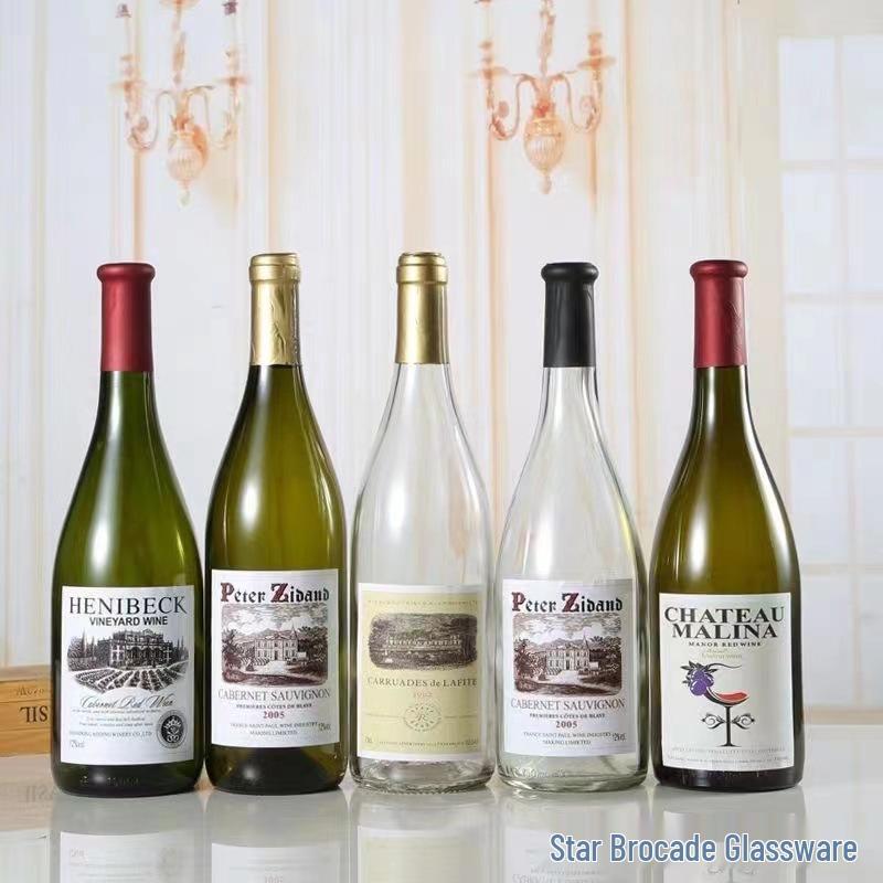 750ml mattierte große Bauch-Dunkelgrüne Glasweinflasche für Cabernet