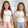 2025 New Style Baby Girl Cartoon T-Shirt & Plaid Pants Set - Spring/Autumn