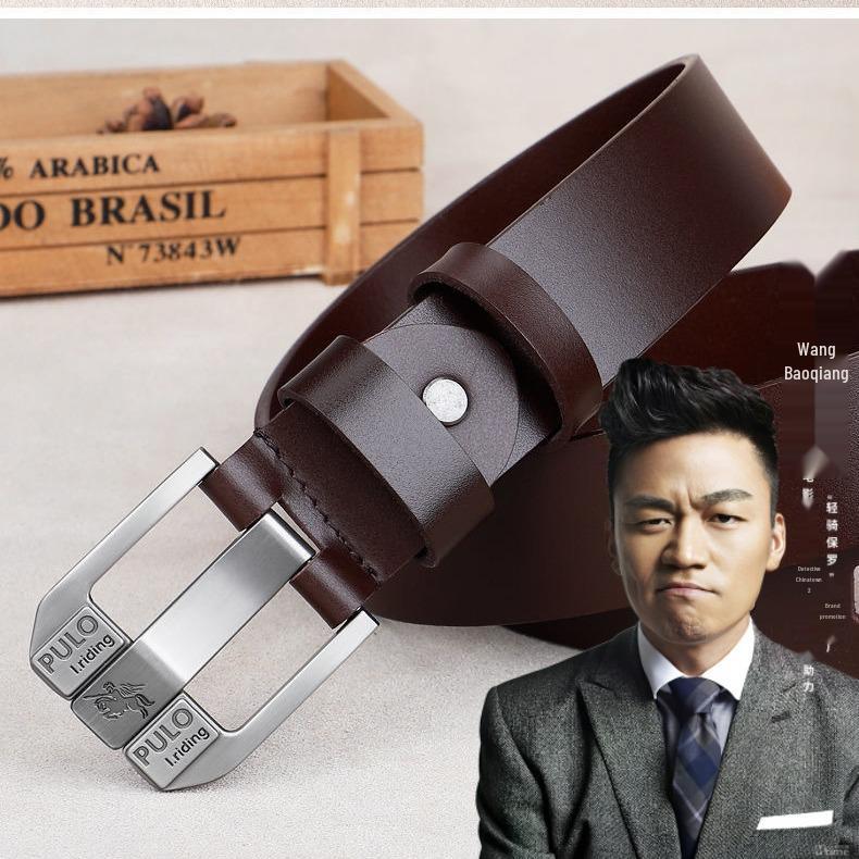 Men's Custom Genuine Leather Pin Buckle Belt