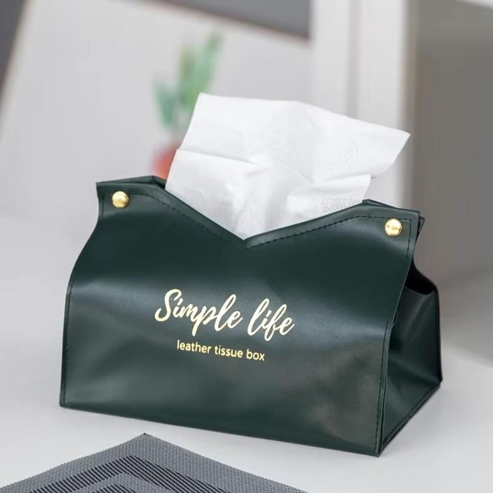 Modern Leather Tissue Case Large Storage Container Napkin Holder Paper Towel Box Car Tissue Box Home Living Room Decoration