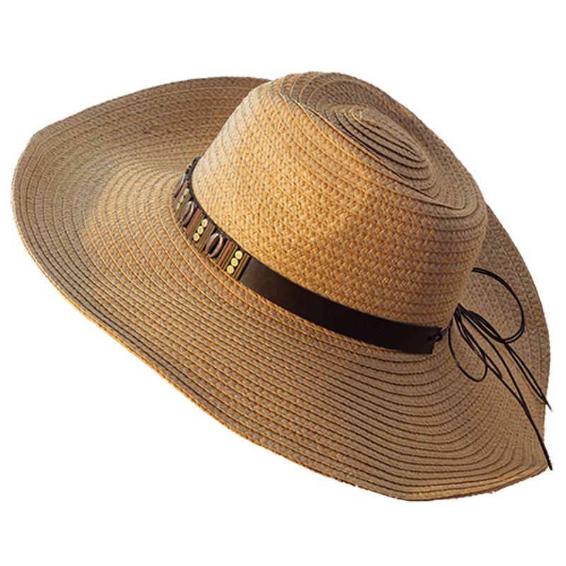 Ethnic Style Sun Hat Men's Sun Hat Summer Sun Protection Fishing Hat Outdoor Big Brim Cover Full Face Straw Hat Bucket Hat