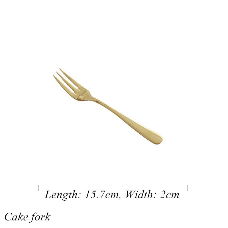 Gold Luxurious Stainless Steel Tableware, Knife, Fork, Spoon, Steak, Fish Dinner, Dessert, Salad, Coffee, Dinning Room