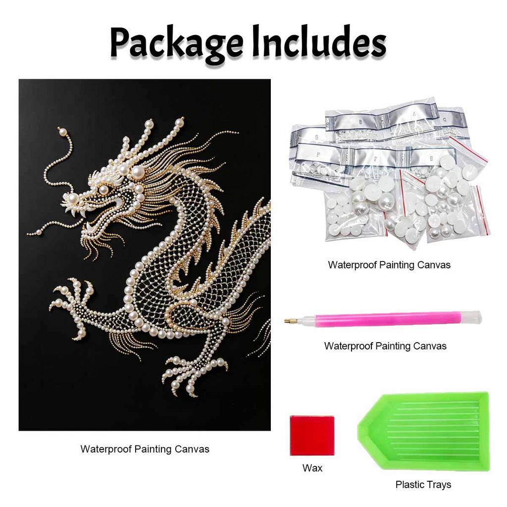 5D DIY Pearl Diamond Painting Kit Majestic Dragon Full Drill Embroidery Mosaic Art Home Wall Decor Gift