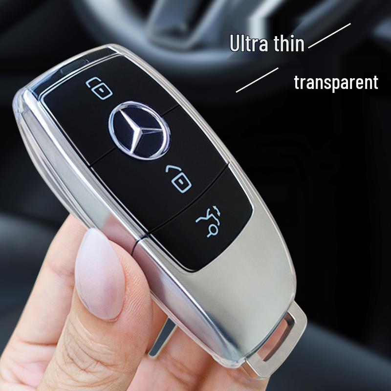 Transparent Mercedes-Benz Key Case for C260, LC200, S400, E-Class, C-Class, EQE, GLC - Unisex