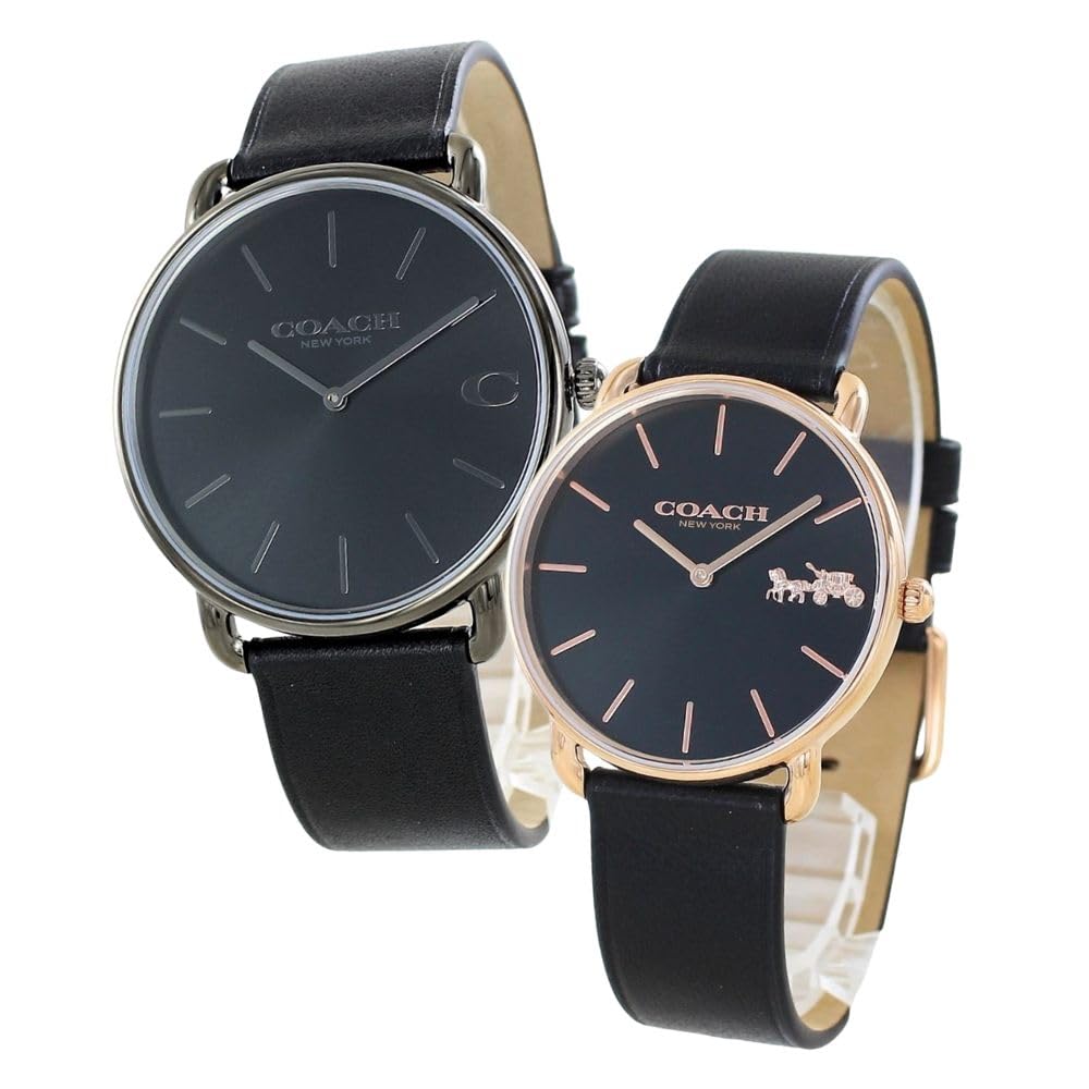 

Pair Watch Pair Watch Elliott Slim Thin Leather Strap Black 1460271914504381 [Coach] Men s Women s [Item]