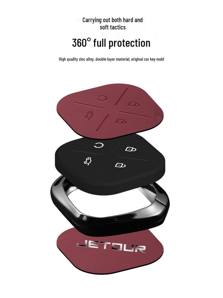 Jetour Dasheng Key Case: 22 Model-Compatible Anti-Lost Car Remote Shell Pendant for Men