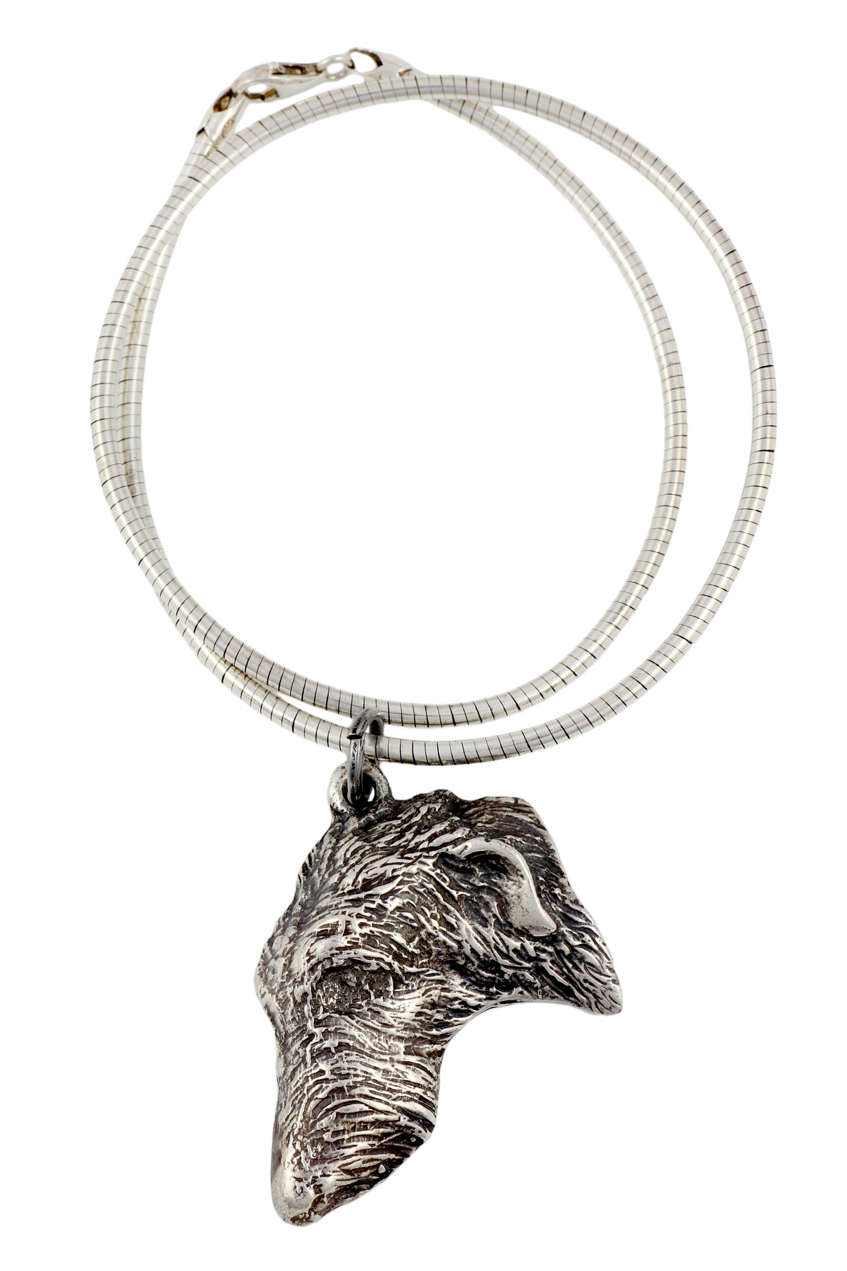 

Deerhound, Scottish Deerhound - Dog necklace, unique jewellery for the dog fan, unique adder pendant by Art-Dog brand срібний