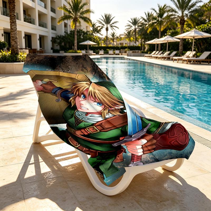 The Legend of Zelda Print Beach Towel Design, Soft, Lightweight. for Home Bathroom, Spa, Pool, Yoga, Surfing, Camping, Gift for Family, Friend