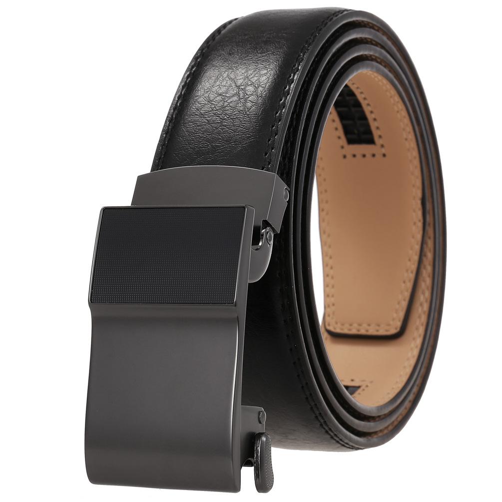 Men'S Clothing Accessories Casual Belt, Alloy Automatic Buckle Two-Layer Cowhide Belt Ly36-24974-1