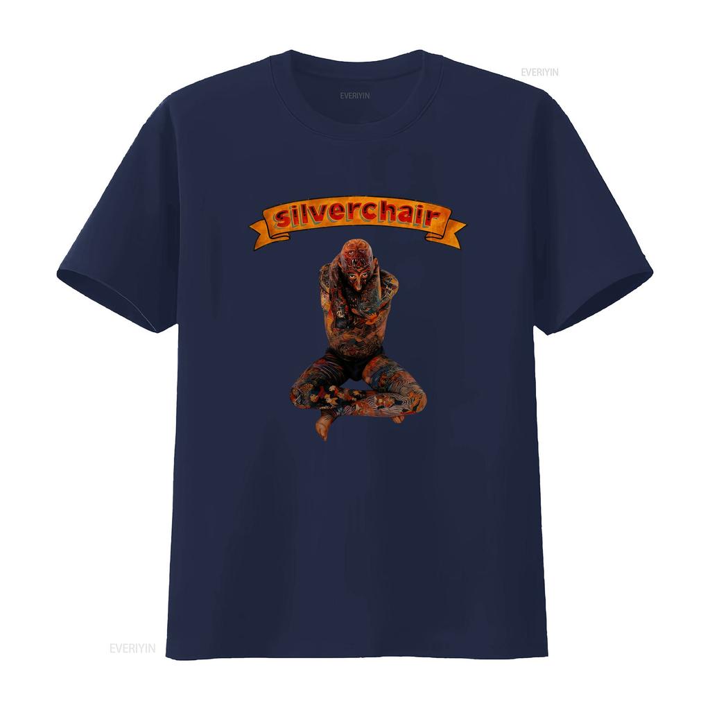 Vintage Silverchair Rock Band Tattooed Figure Print Casual Streetwear T Shirt Vintage Washed Versatile Homme Breathable Soft