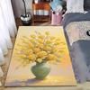 Yellow Rose Bouquet In Green Vase Carpet for Bedroom or Living Room Decor Suitable for Use As an Anti-slip for Living Room Bedroom Sofas