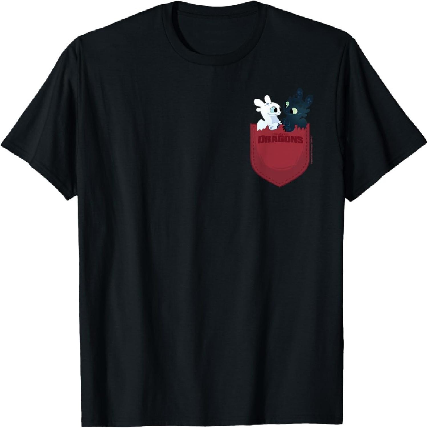 Light Fury & Night Fury Faux Pocket T-Shirt XXXXXL разноцветный