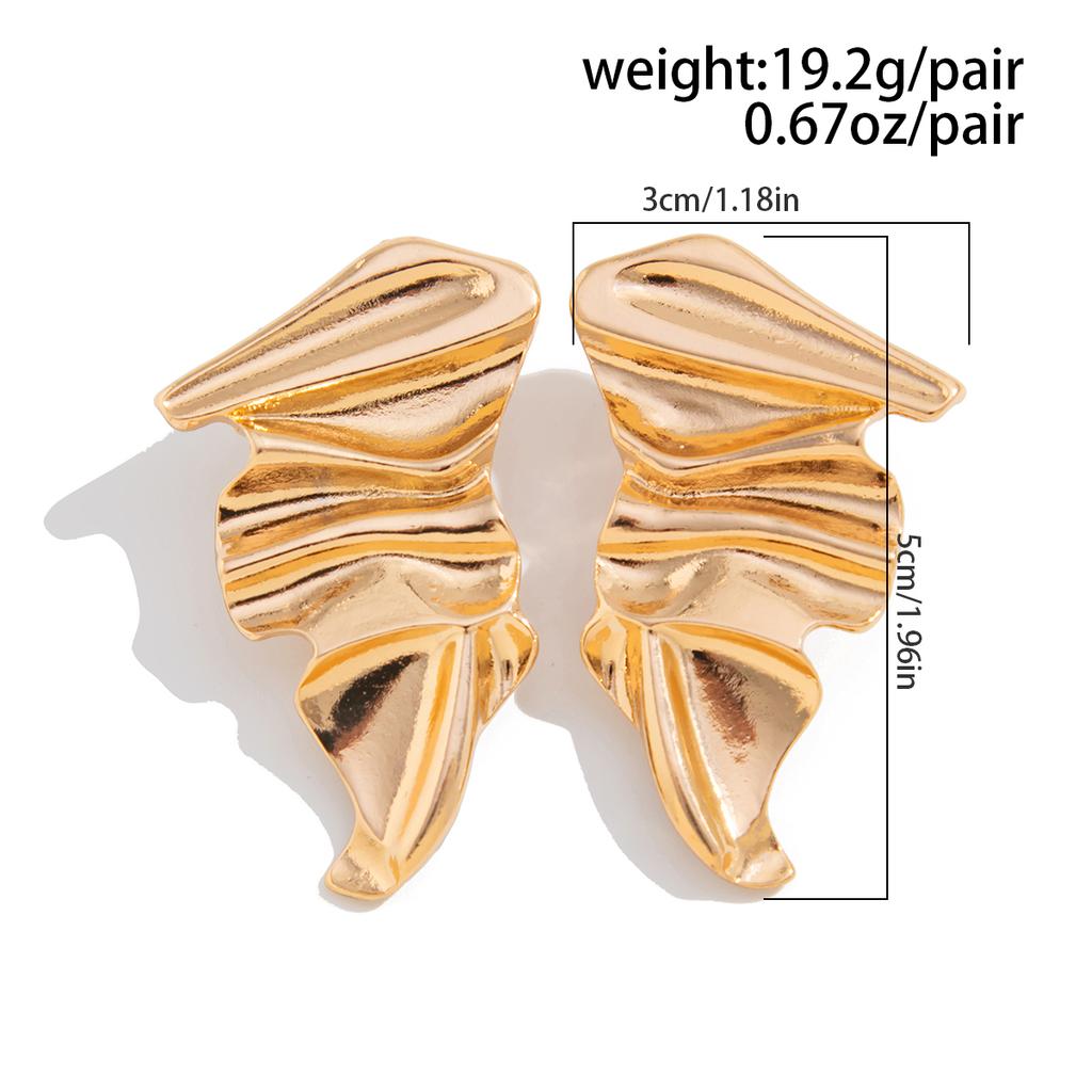 IngeSight.Z Exaggerated Irregular Piercing Earrings Women 2026 New Gold Color Ear Studs Female Party Jewelry Accessories