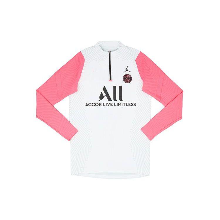 

Jordan Футболка Paris Saint-Germain Color Block Half Zip с длинным рукавом, сезон 20-21, мужская, белая DC0926-101 XL