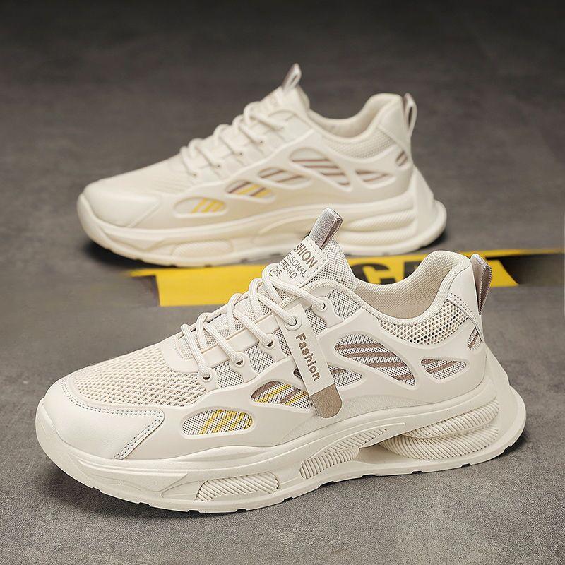 Pantofi sport pentru bărbați, versiune coreeană, versatile, cu talpă groasă, cu plasă respirabilă, pantofi sport casual pentru alergare