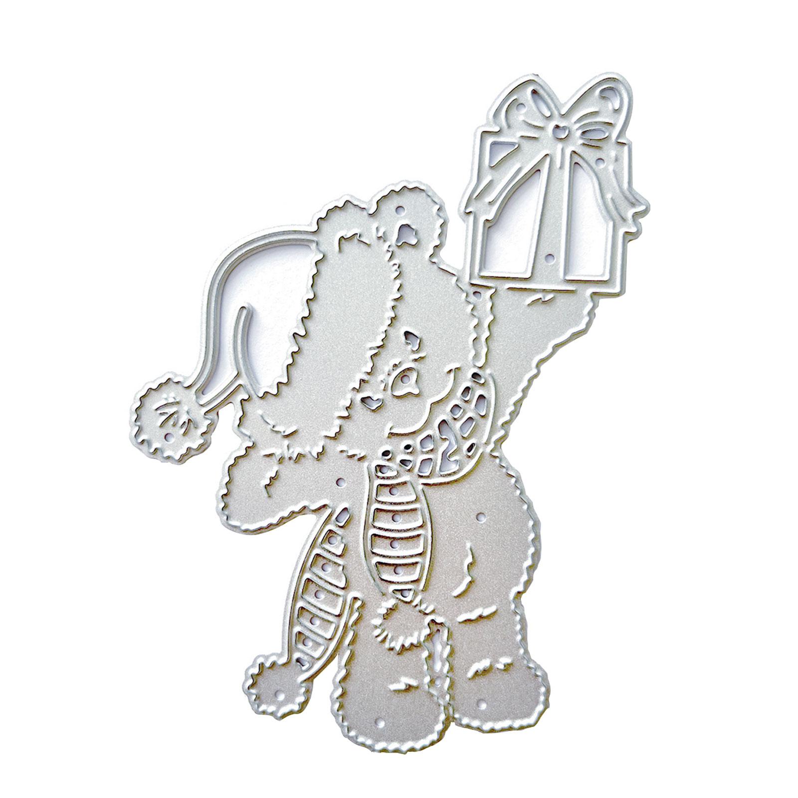 

Металлические вырубные штампы Подарочная коробка с медведем Скрапбукинг Трафарет Вырубки Тиснение для открыток DIY Шаблон для фотоальбома Форма Украшение