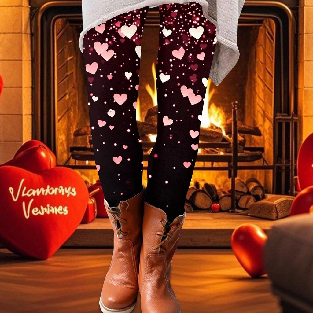 Damen-Druckhose, elastische Leggings aus weicher Baumwolle, lässiger Heimpyjama