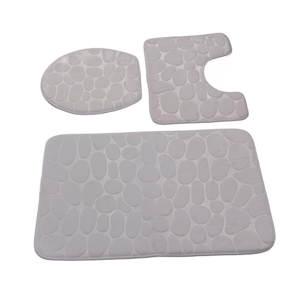 Conjunto de 3 Tapetes de Banheiro Forma U Tapete para Vaso Sanitário Tampa de Vaso Sanitário Tapete de Banho Absorvente de Água Antiderrapante Tapetes de Banho para Treinamento de Penico Crianças Adulto