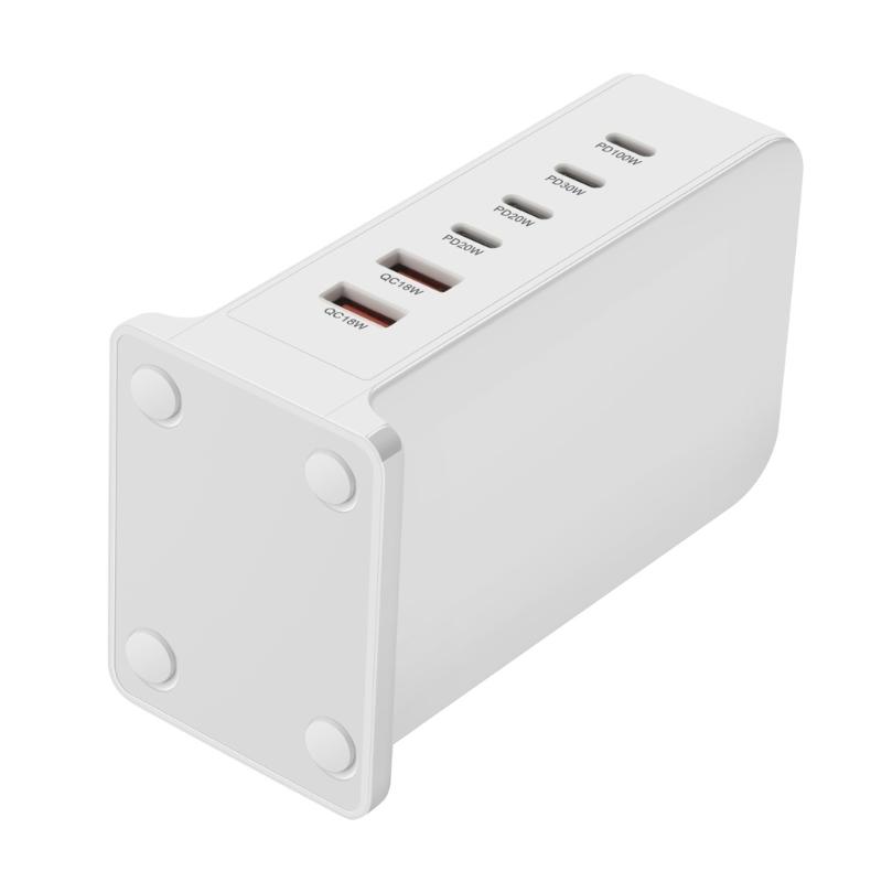 USB C Ladegerät 200W Schnellladegerät Block 6 Port Ladestation Ziegelstein Laptop-Ladegerät 2 USB + 4 Typ C für Reisen Zuhause