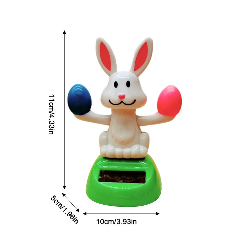 Solar tanzendes Spielzeug Auto Dekoration Solarenergie Dekoration Wackelkopffigur Cartoon Kaninchen Form Dekoration Heimschmuck