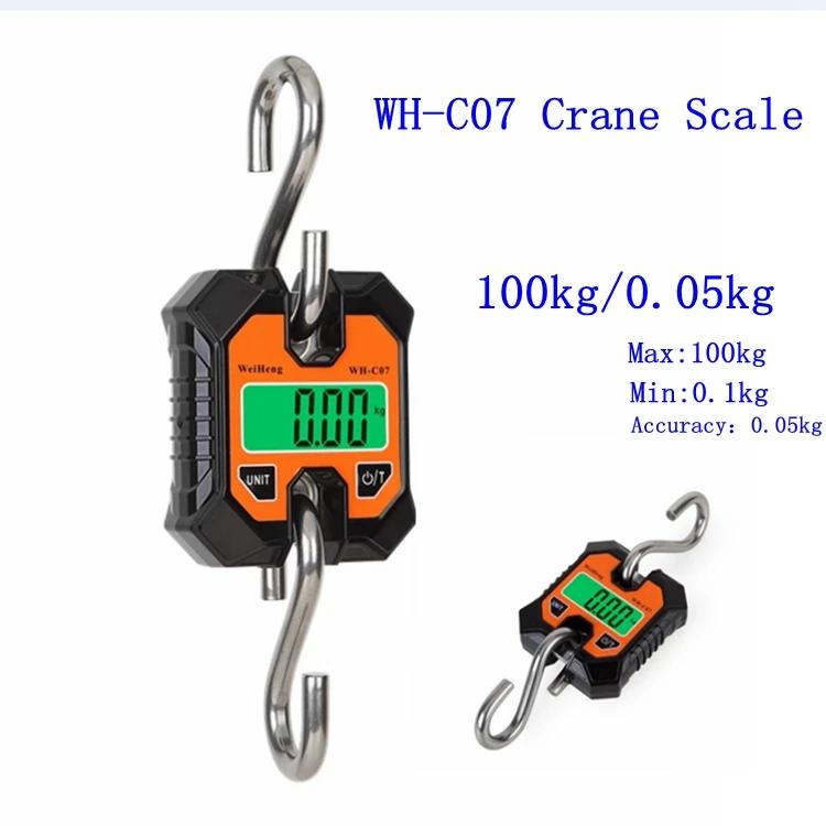 Portable Micro Crane Scale 0.1-100KG LCD Industrial Detachable Hook Scale Agricultural Heavy Duty Hanging Weight Balance Tool
