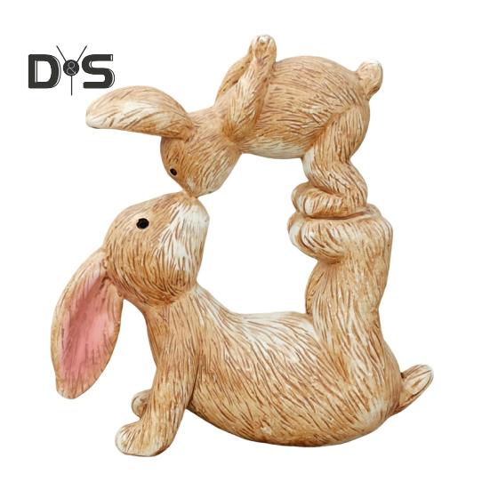 

Фигурка кролика из смолы, йога, родитель и ребенок, скульптура кролика, пасхальный кролик, украшение для сада, двора, домашнего декора, настольная демонстрация Rabbit