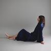Kandeu Deep Navy Flow Slit Satin Robe