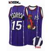 Horký výprodej Retro Carter 15 Raptors Fialový Bleskový Potisk Dres Streetwear Fanouškovský Basketbalové tílko Pánské a dětské