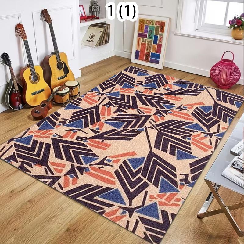 Spiral Geometric Striped Pattern Area Rug Trendy Personality Style Non-Slip Floor Carpet for Living Rooms Trendy Spaces