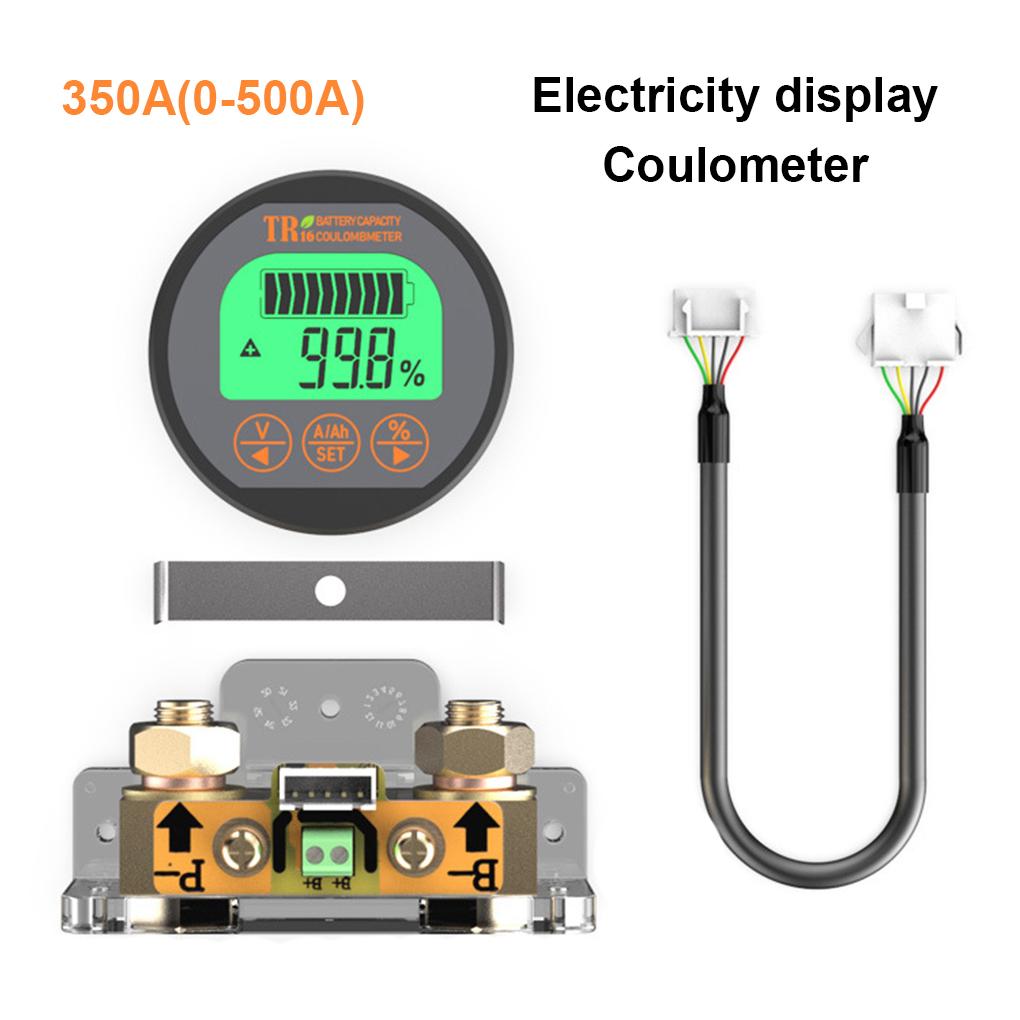 LCD Digital Battery Meter with Base Electric Bicycle Scooter Capacity Voltage Current Gauge Button Operation Type 3