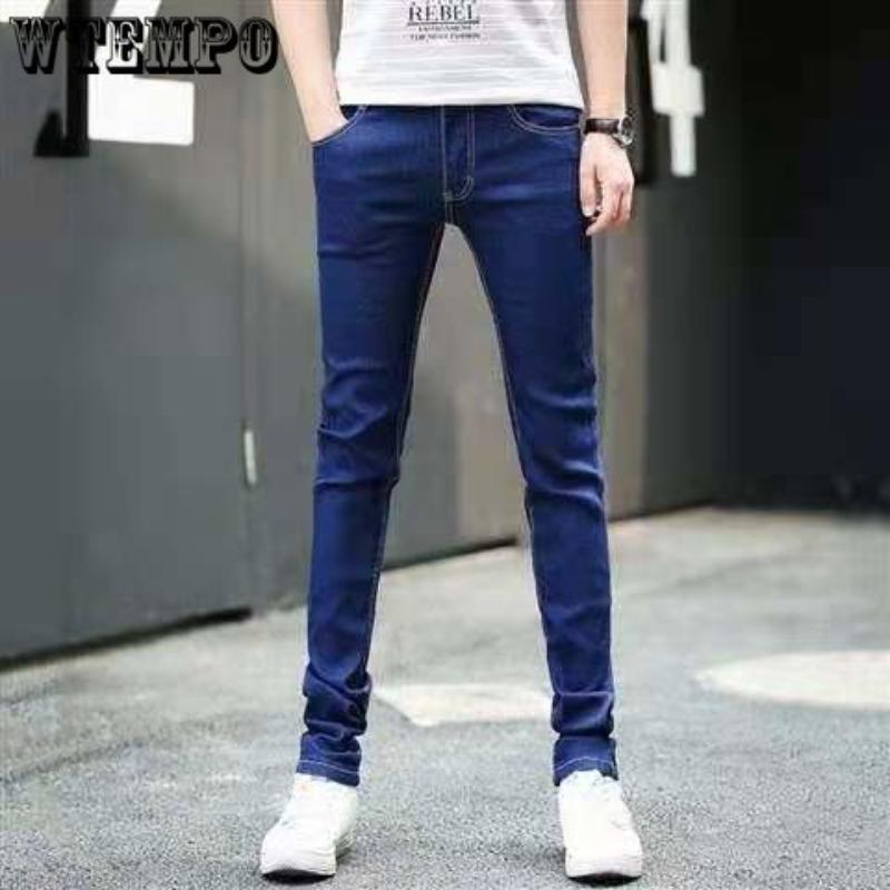 

WTEMPO Мужские джинсы Лето Тонкое Сечение Однотонные Свободные Эластичные Тонкие Джинсы Простые Личность Прямые Брюки Уличные Повседневные Мужские Брюки