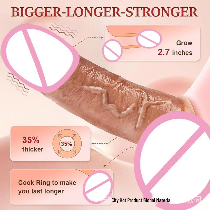 Cross-Border Liquid Silicone Penis Sleeve: Extended & Thickened Dildo for Men