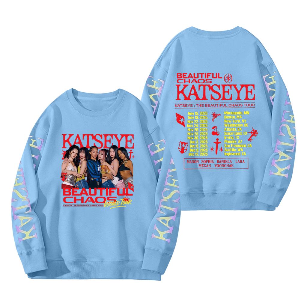 Damenmode Langarm Print Rundhals Lockerer Pullover Sweater Top