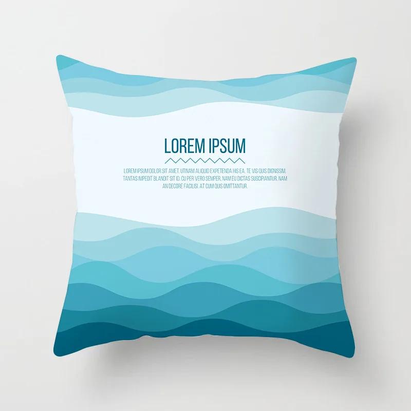 Pillowcases Home Decor Living Room  Cute Blue Ocean Pillowcase Office Chair Double Bed Cushion Cover
