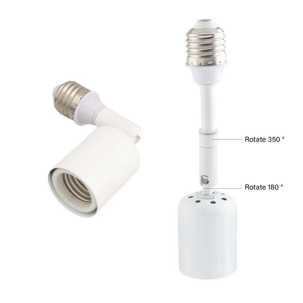 Verstellbarer Winkel E27 Keramik Lampenfassung Verlängerung Hitzebeständig für LED/Glühlampen