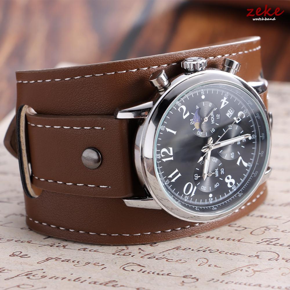 Leather Watch Strap 20mm 22mm 24mm with Mat Strap Retro Style Design Black Brown Men Women Bracelet Universal Business Wristband