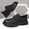 New Spring and Autumn Men's Leather Shoes Business Dress Groom British Office Trendy Men's Shoes Round Head Leather Shoes
