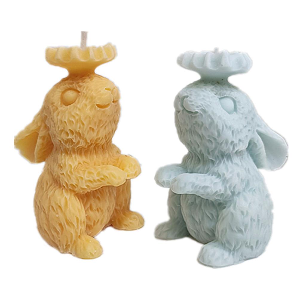 Bunny Candle Molds Rabbit Candle Mold for DIY Candle Soap Home Decor Birthday Gift Non Stick Easy To Demold