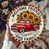 Vintage Sunflower Truck Tin Sign Rustic Farmhouse Wall Decor Indoor Outdoor Weatherproof
