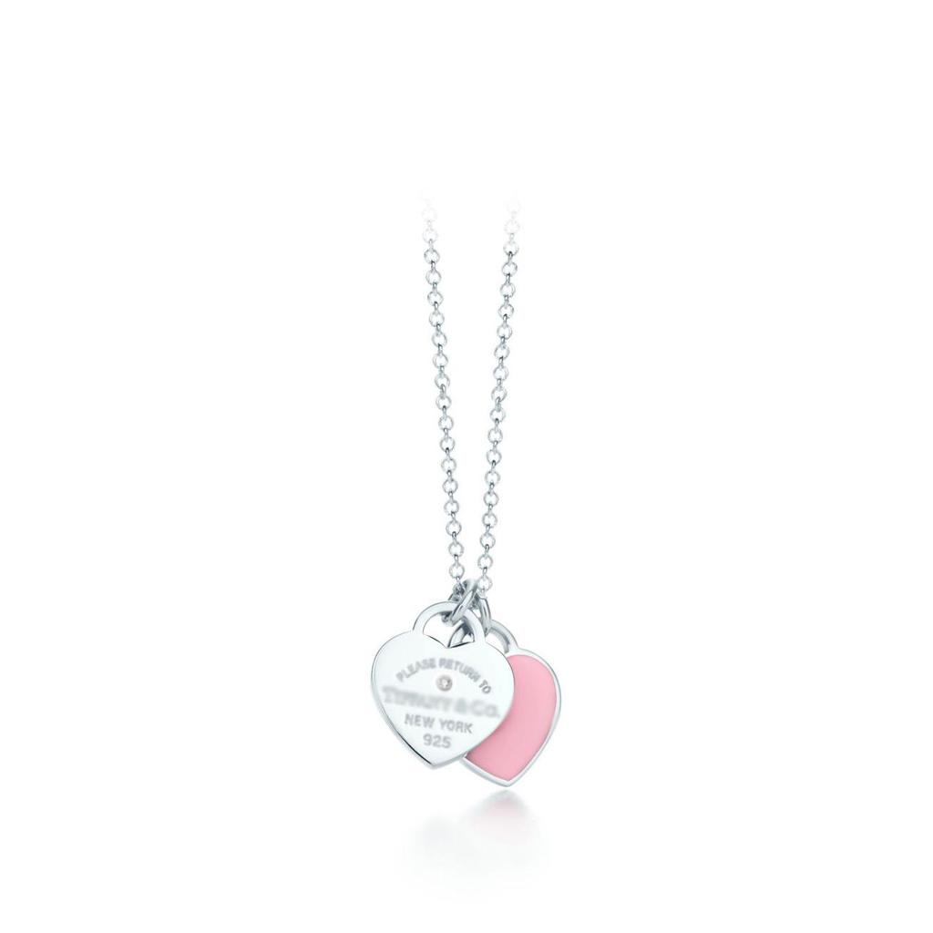 Colar Pingente Coração Clássico da Marca T com Strass, Design de Coração de Amor Banhado a Ouro