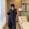 Women's Korean Style Knit Cardigan Set: Casual Loose Vest & Wide-Leg Pants Three-Piece for Autumn/Winter.
