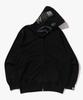 Garment Dye Shark Relaxed Fit Full Zip Hoodie (M) Black