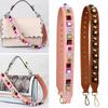 90cm Bunte Nieten Leder Taschengurt Crossbody Schultergurte Handtaschengriff Ersatz Damen DIY Geldbörsen Zubehör
